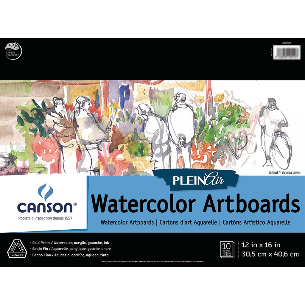 Plein Air Watercolor Artboard Pads 12in x 16in 10 Sheets