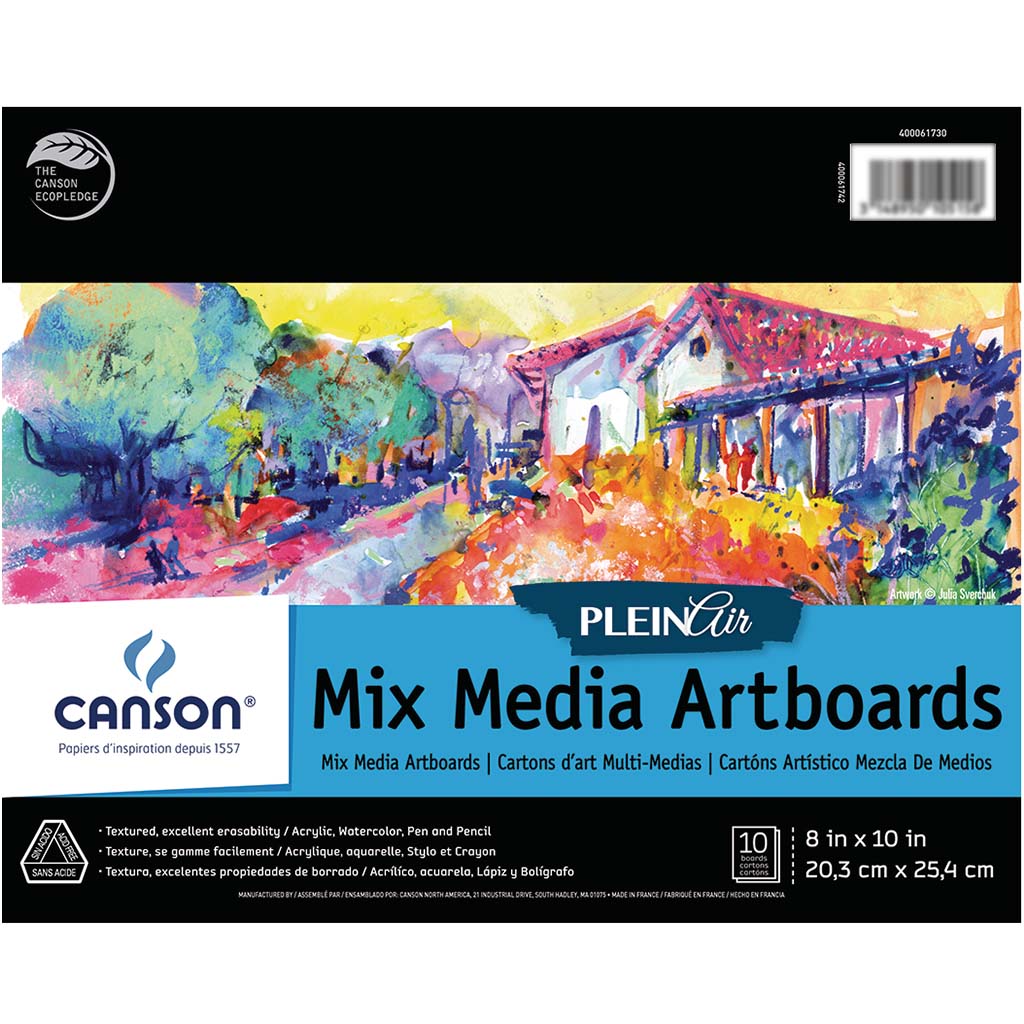 Canson Plein Air Mix Media Artboard Pads 8in x 10in