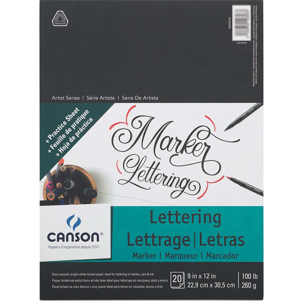 Canson Marker Lettering Pad 9in x 12in 20 Sheets