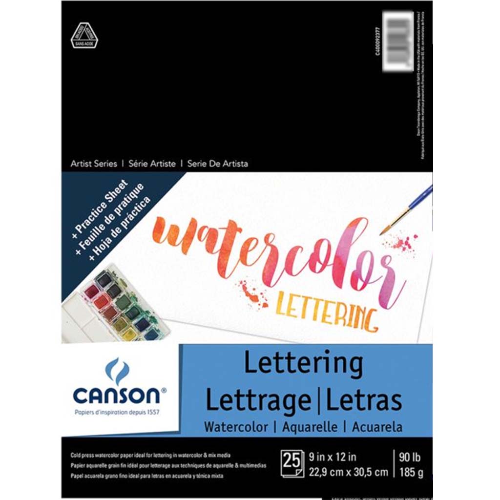 Watercolor Lettering Paper Pad 9in x 12in 90lb 25 Sheets