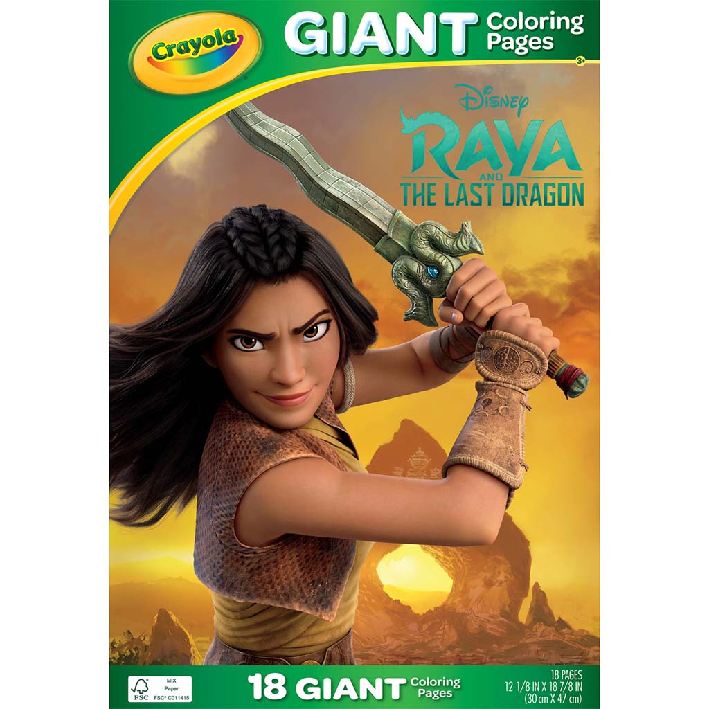 Giant Coloring Pages Raya And The Last Dragon, 12.75in x 19.5in