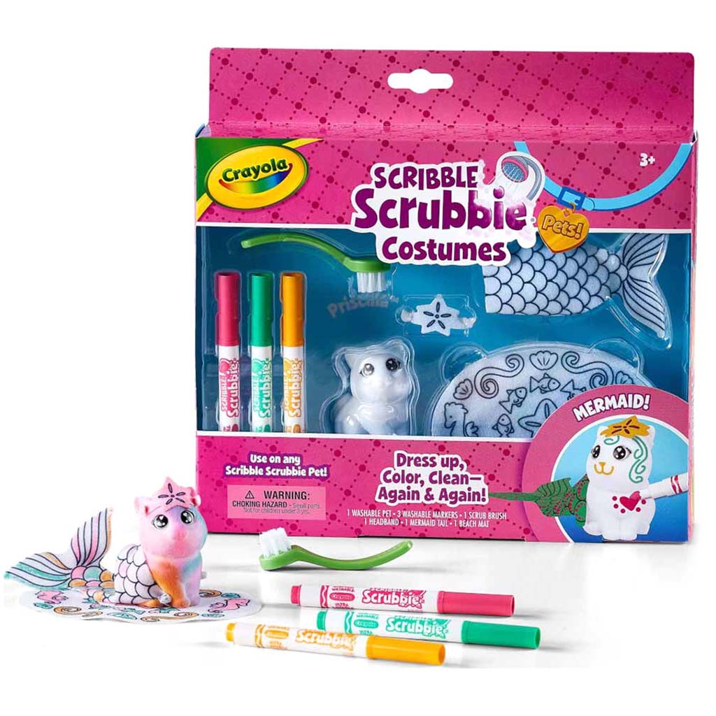 Crayola Scribble Scrubbie Costumes Pets Mermaid Set