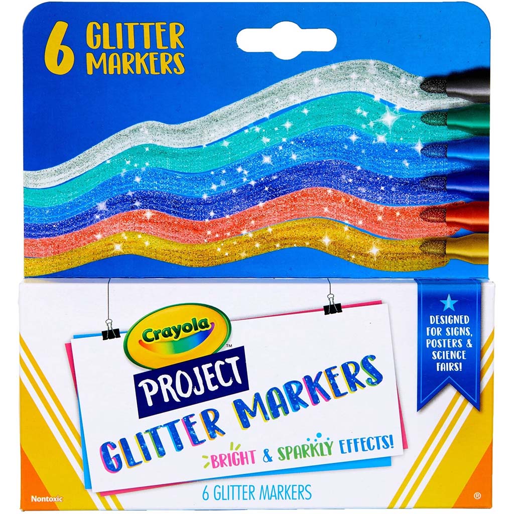 Project Glitter Markers, 6ct