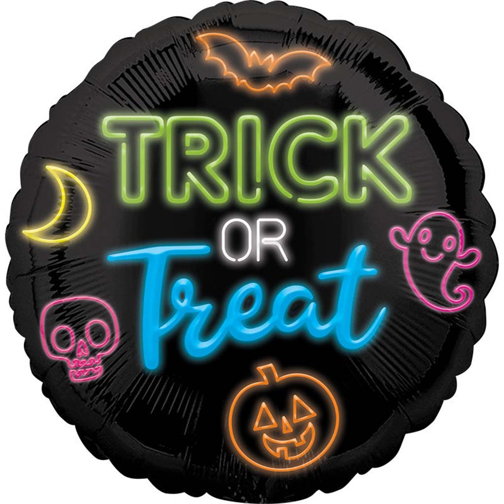 Foil Balloon Neon Trick Or Treat 18in