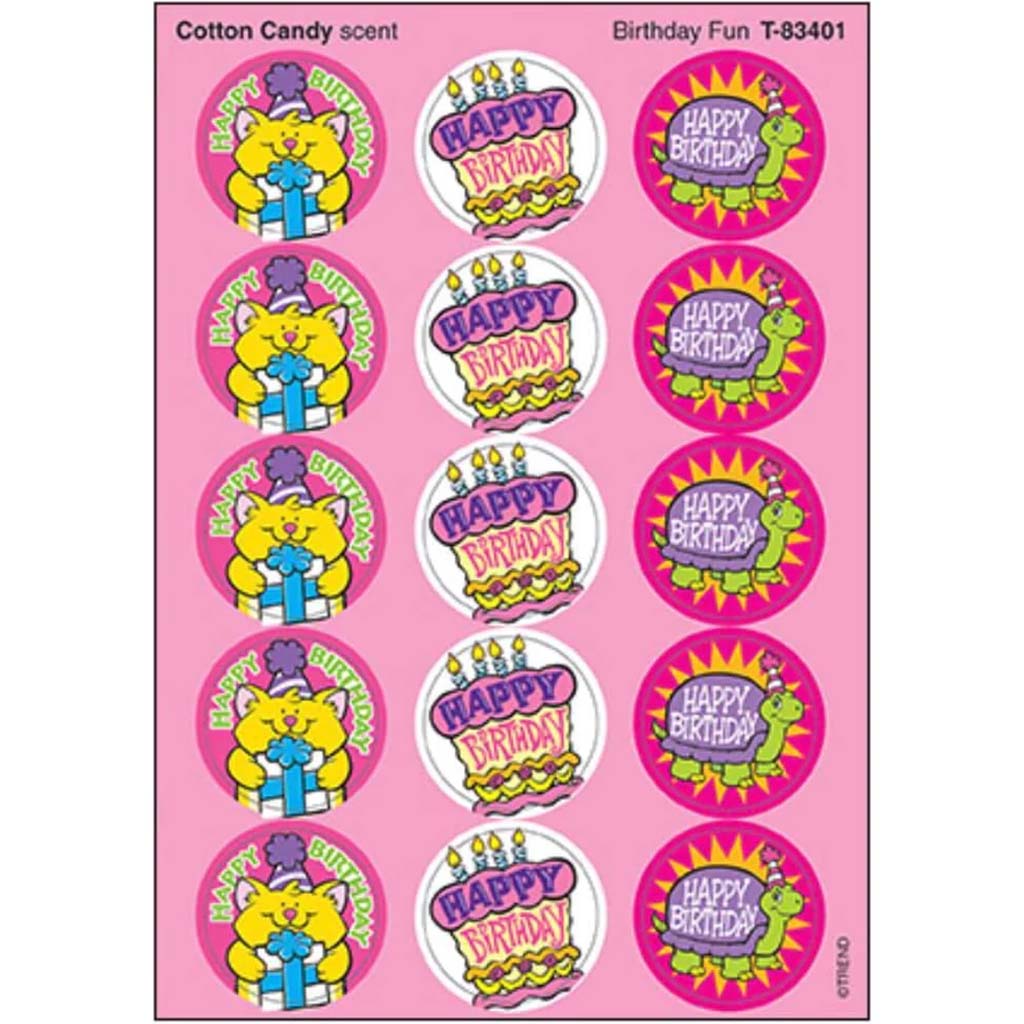 Birthday Fun/Cotton Candy Scent Stinky Stickers 