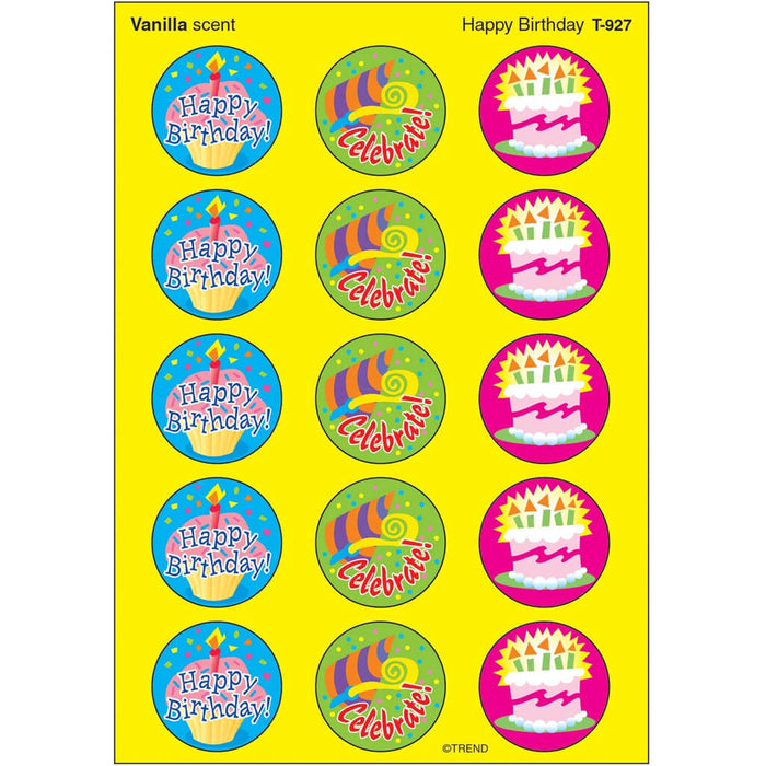 Happy Birthday, Vanilla scent Scratch 'n Sniff Stinky Stickers