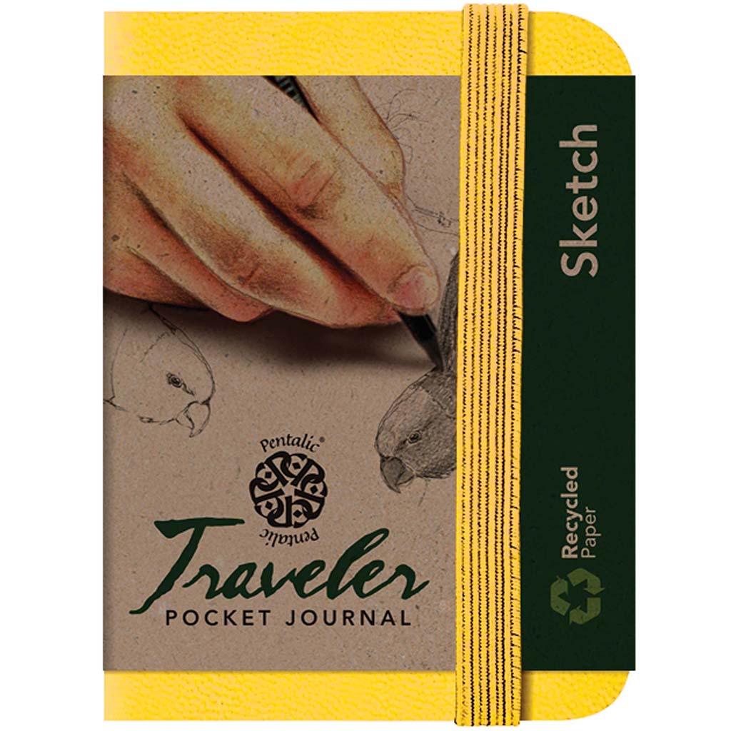 Travelers Sketch Book 3in x 4in Yellow Gold