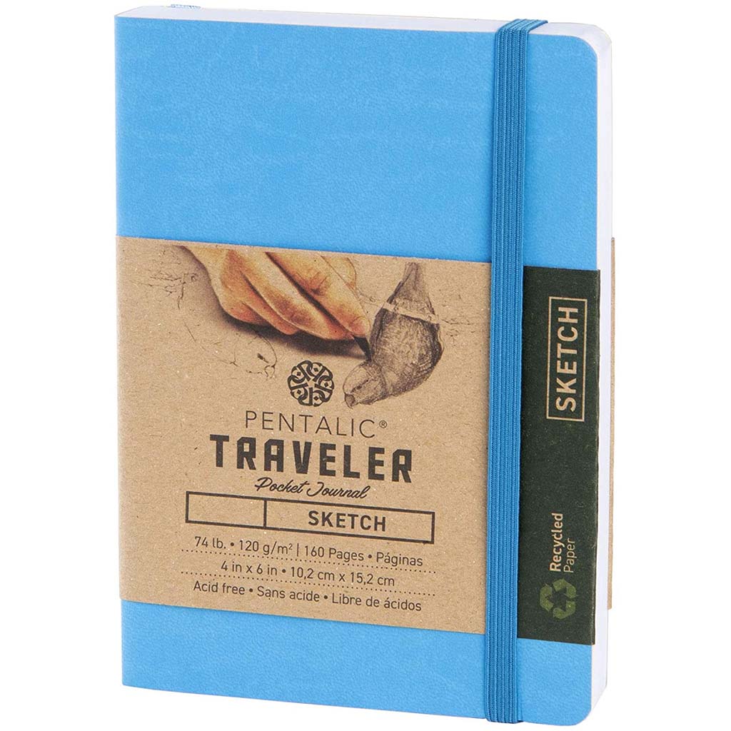 Travelers Sketch Book 4in x 6in Bright Blue