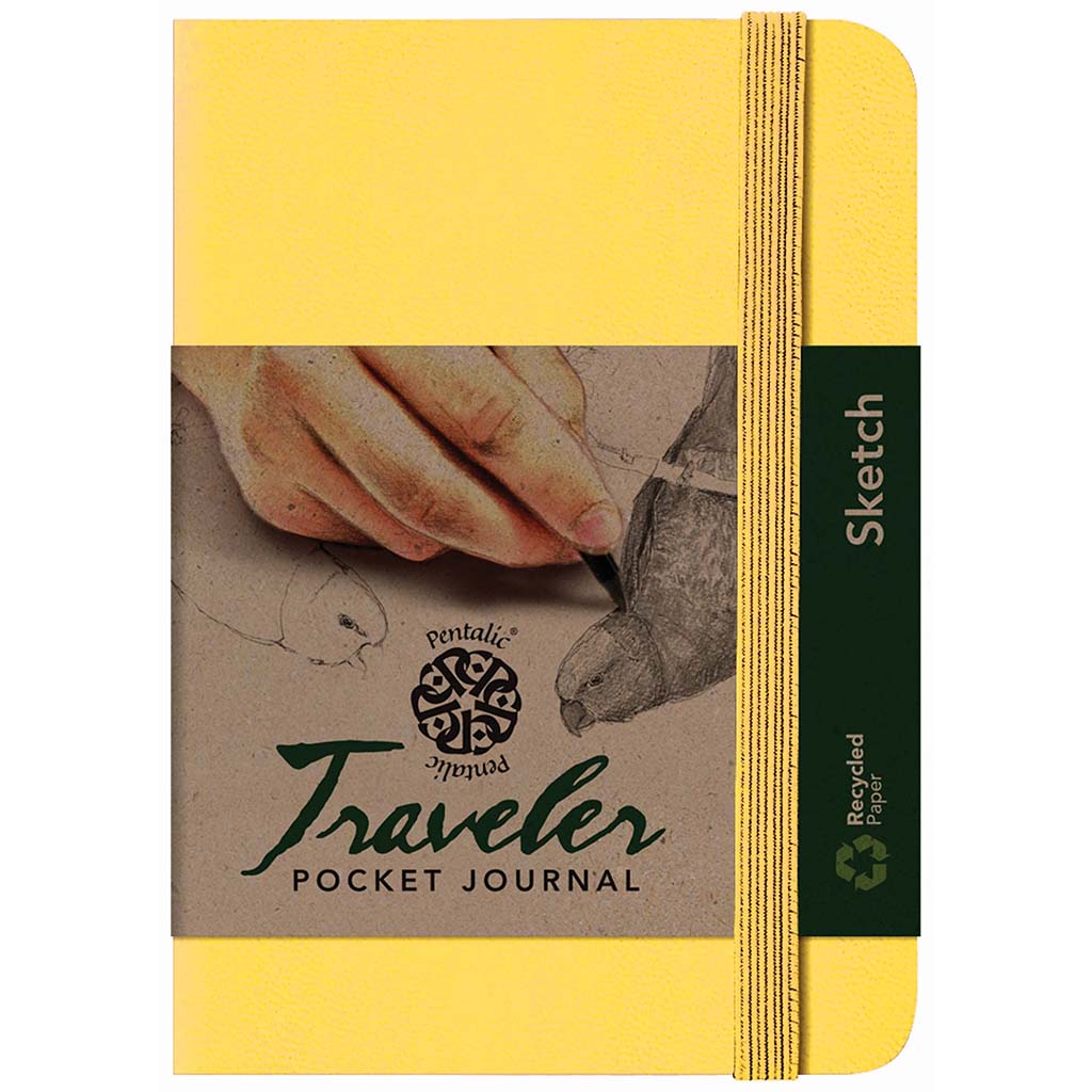 Travelers Pocket Journal 6in x 4in Citrine Yellow