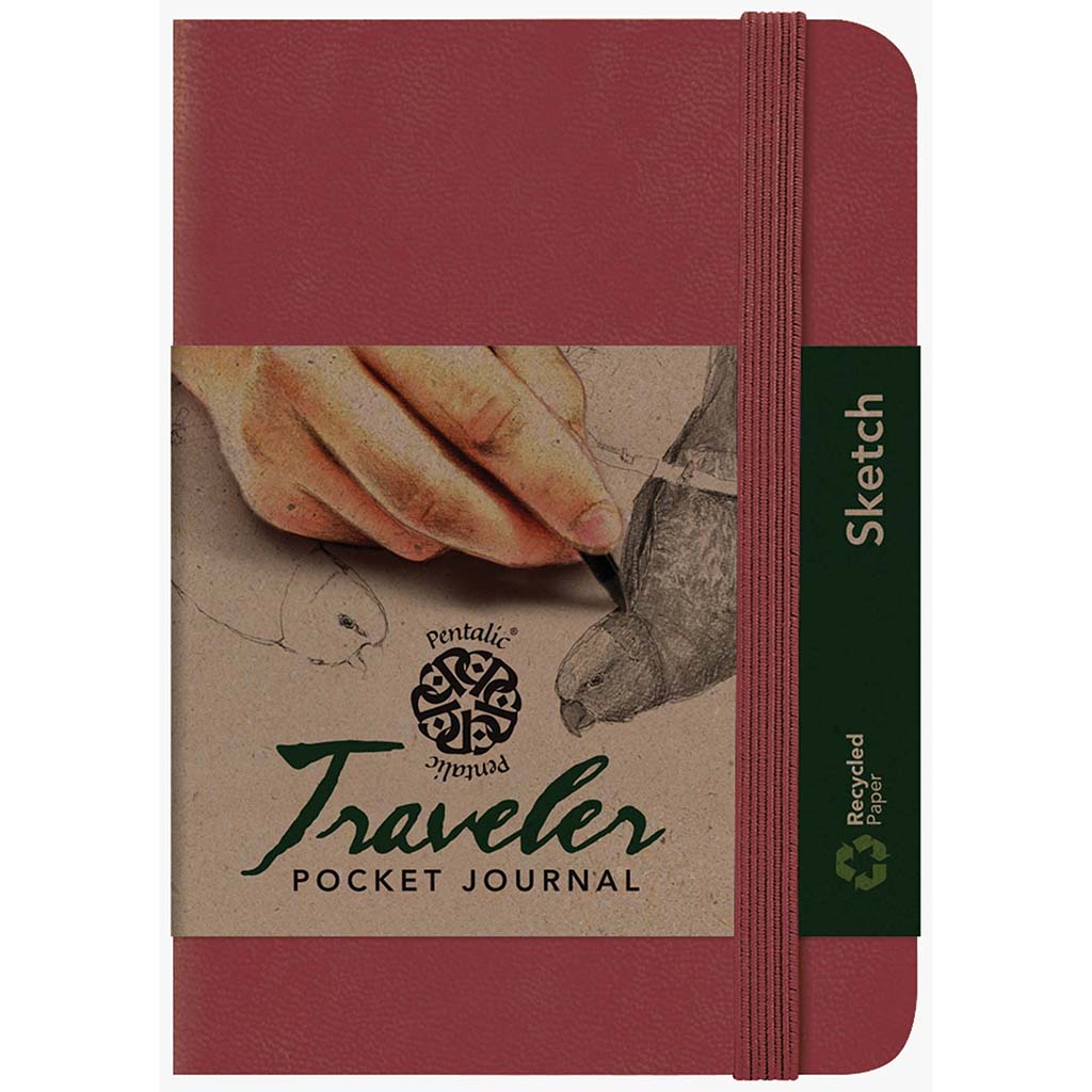Travelers Pocket Journal 6in x 4in Burgundy