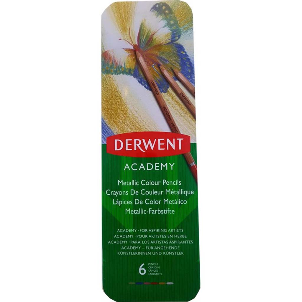 Derwent Academy Metallic Color Pencils Tin of 6