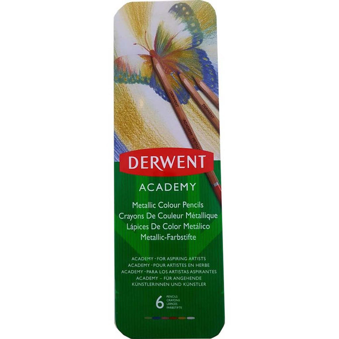 Derwent Academy Metallic Color Pencils Tin of 6