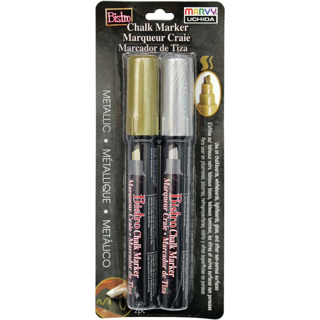 Marvy Uchida Bistro Chalk Marker Metallic Colors Set of 2 6mm