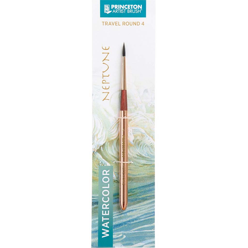 Neptune Synthetic Squirrel Watercolor Travel Round Brush 4