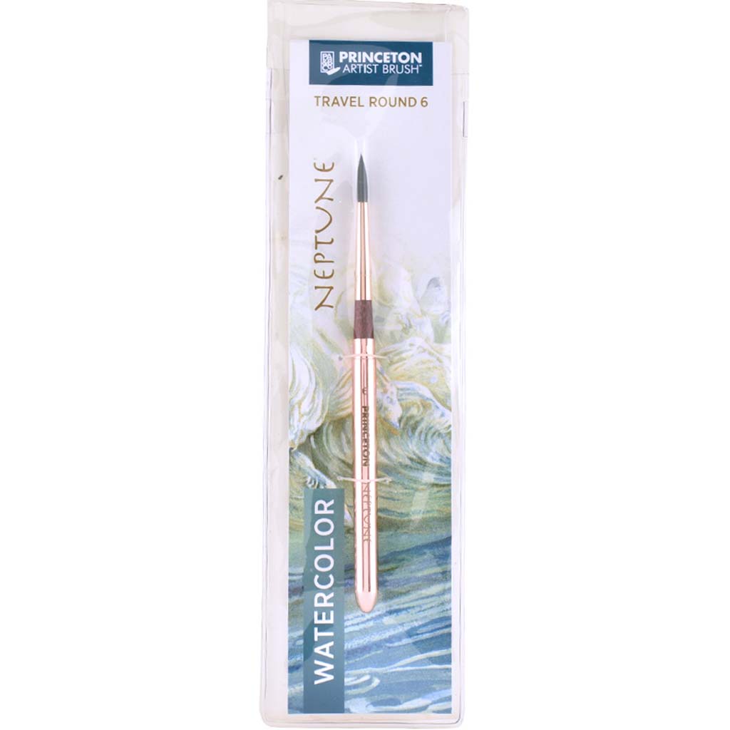 Neptune Synthetic Squirrel Watercolor Travel Round Brush 6