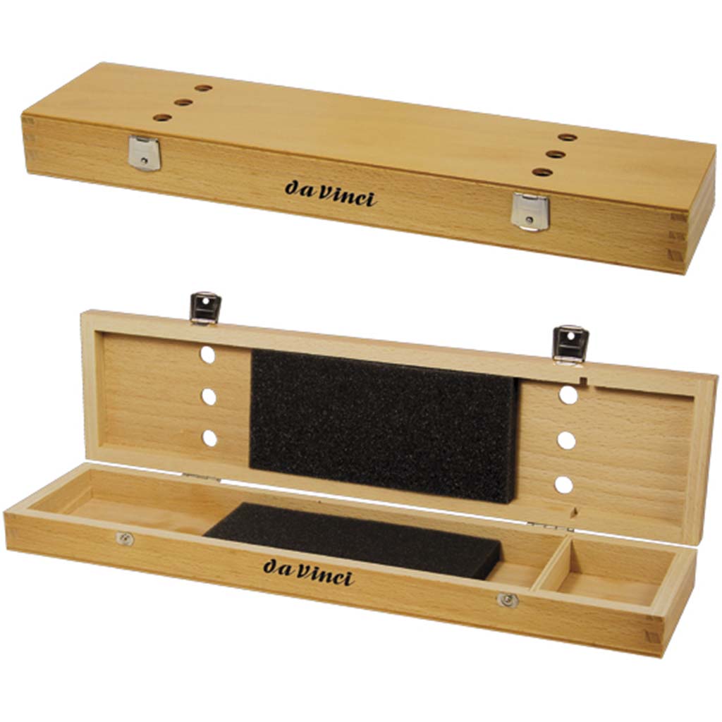 Wooden Brush Box Naturally Lacquered Empty