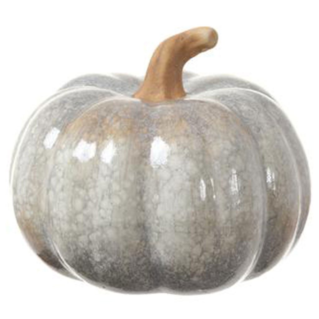 Pumpkin White Gray, 6in H x 7.5in D