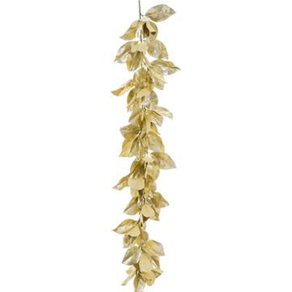 Metallic Magnolia Leaf Garland Champagne, 78in