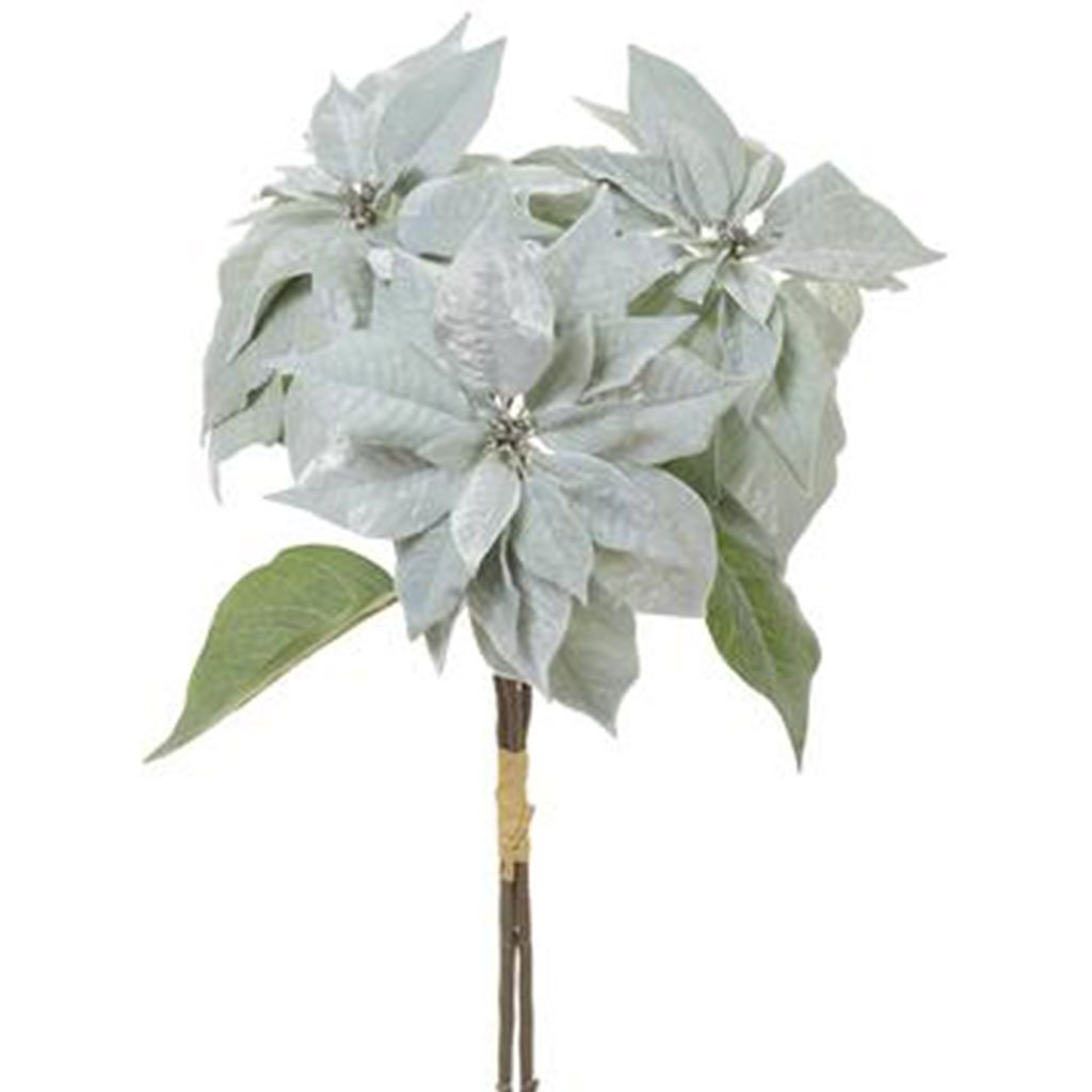 Velvet Poinsettia Bundle x3 Mint, 28in