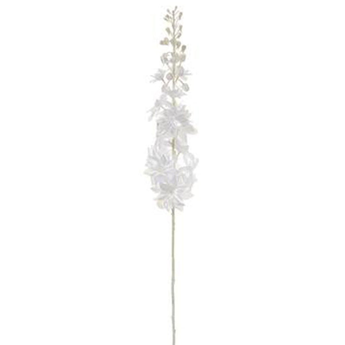 Metallic Delphinium Spray 39in, White
