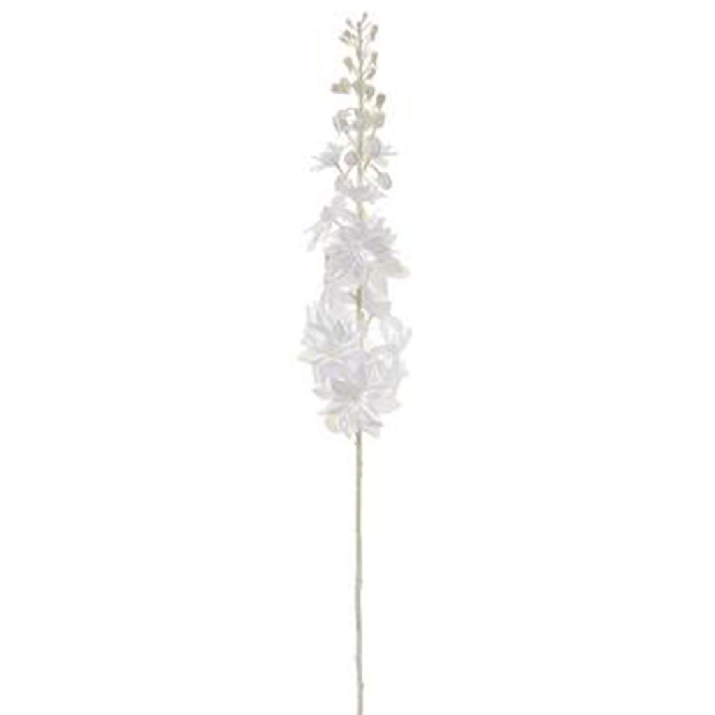 Metallic Delphinium Spray 39in, White