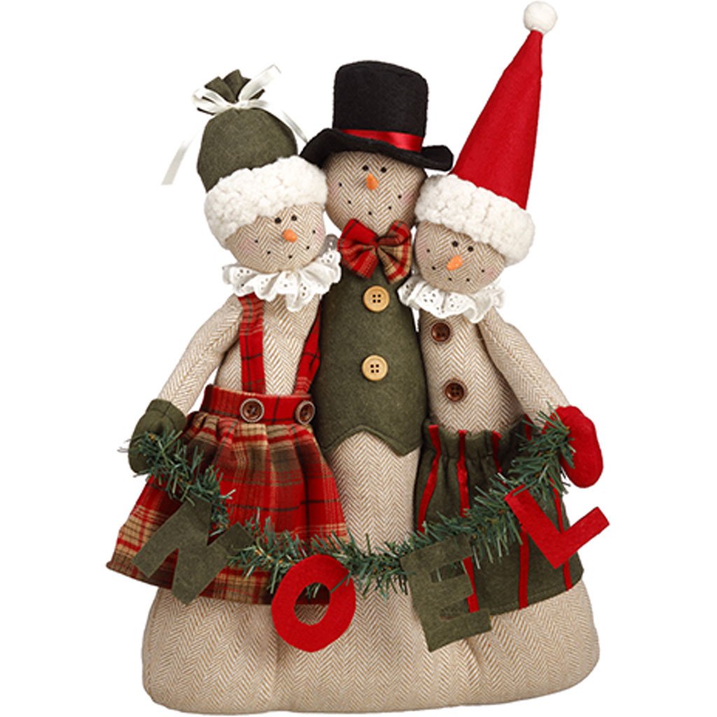 Noel Snowman Red Green 15.5in