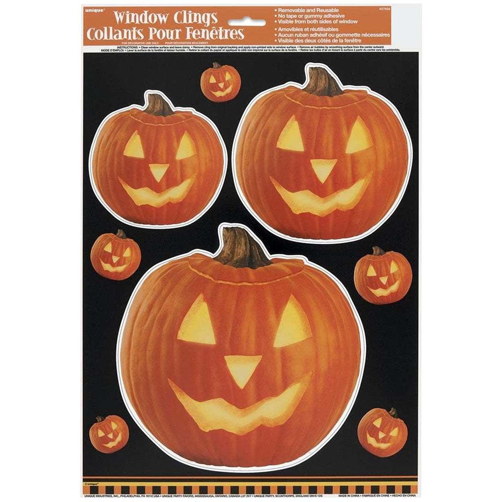 Pumpkin Glow Window Clings Sheet