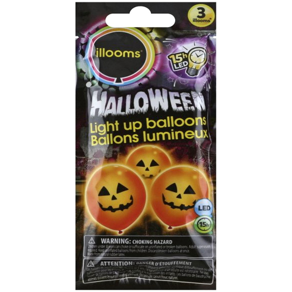 LED Balloons Pumpkin 3ct, 9in