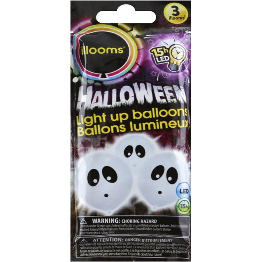 LED Balloons Ghost 3ct, 9in