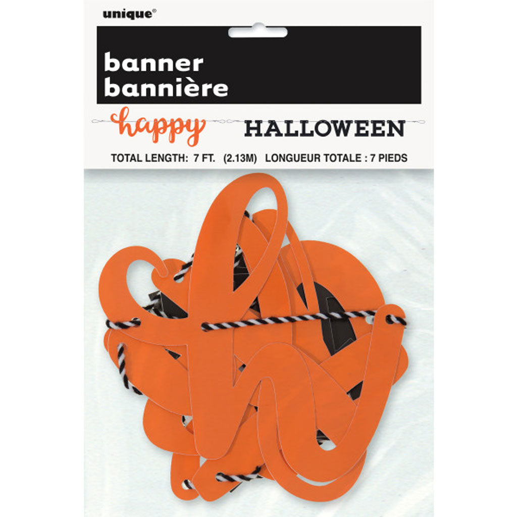 Orange and Black Happy Halloween Banner, 2pc