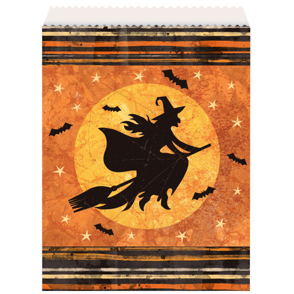 Full Moon Halloween Paper Goodie Bags, 8ct