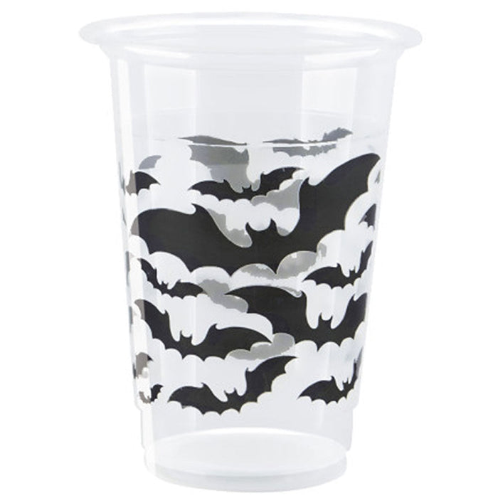 Black Bats Halloween Plastic Cups 16oz, 8ct
