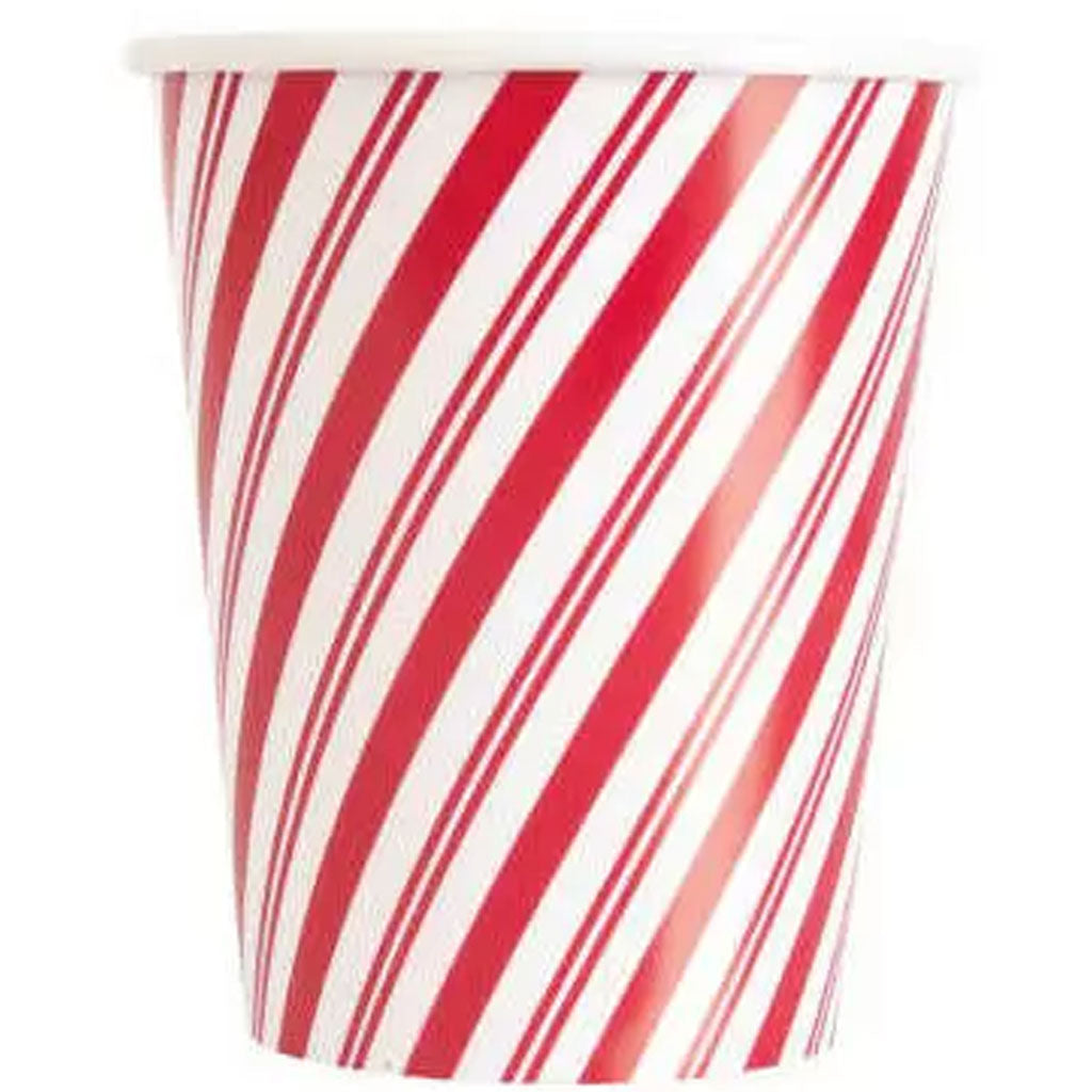 Snowman Srtipes Cups Red 8ct 9oz