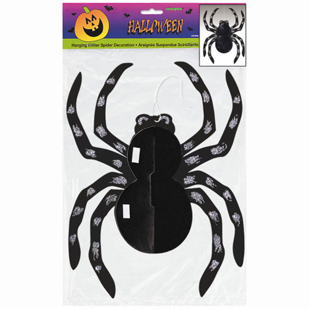 Spider Glitter Hanging Decorations, 14in