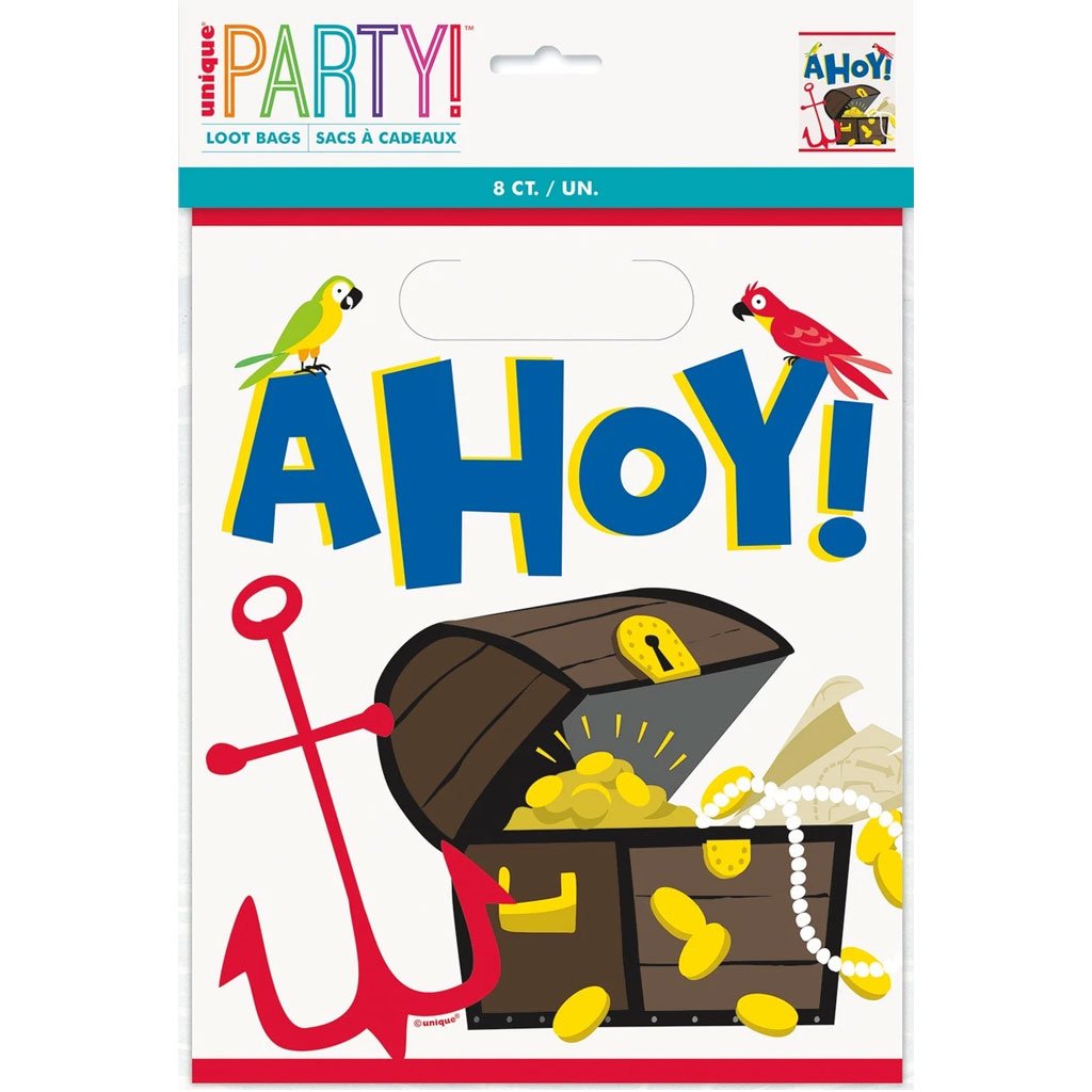 Ahoy Pirate Loot Bags 8ct