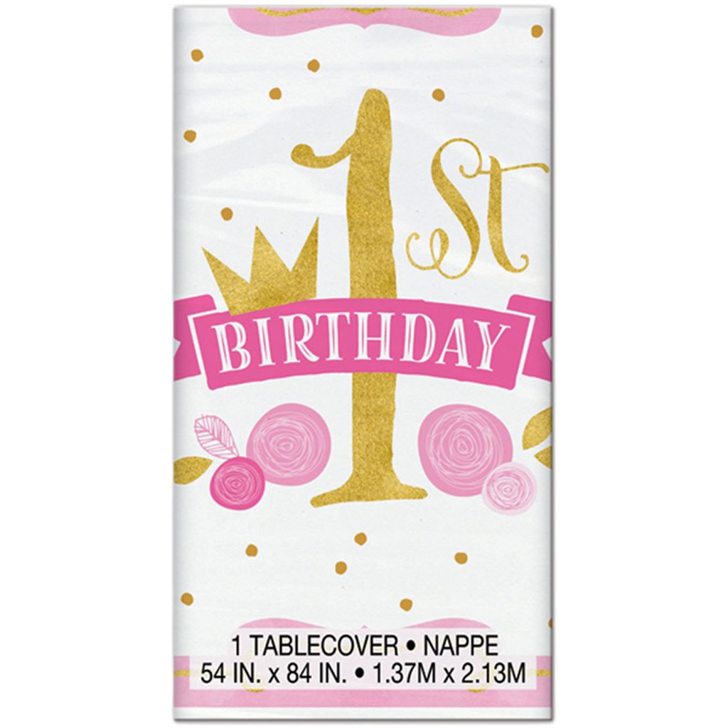 Ballerina Pink Gold 1st Birthday Penant Banner, 6ft