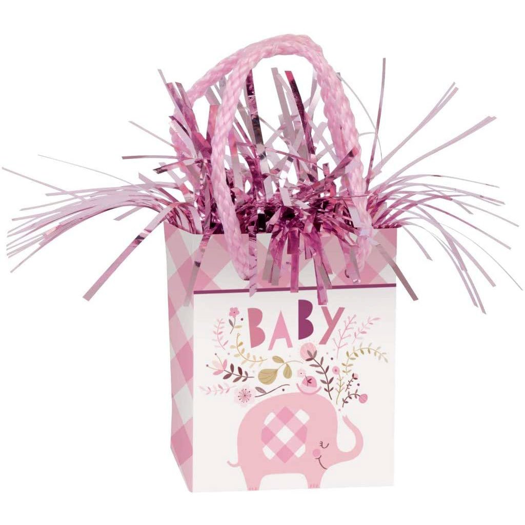 Pink Floral Elephant Mini Gift Bag Balloon Weight