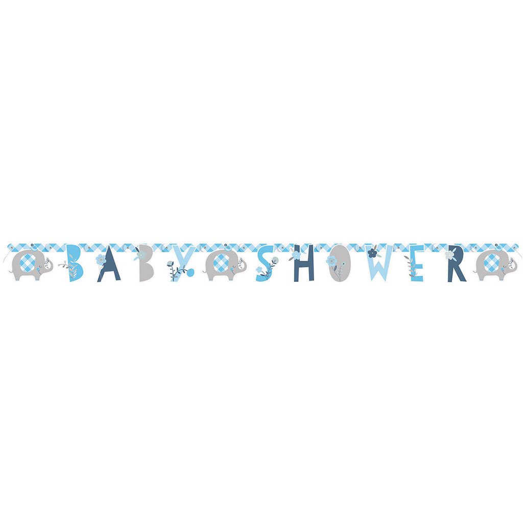 Blue Floral Elephan Jointed Banner