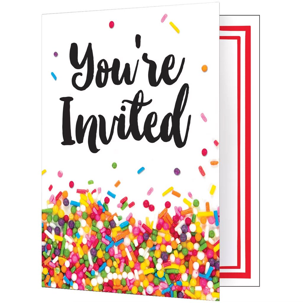 Confetti Gold Birthday Invitations, 8ct