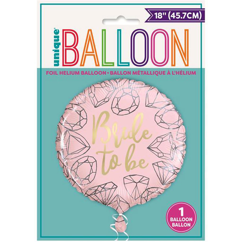 Bride to Be Pink Diamond Foil Balloon, 18in