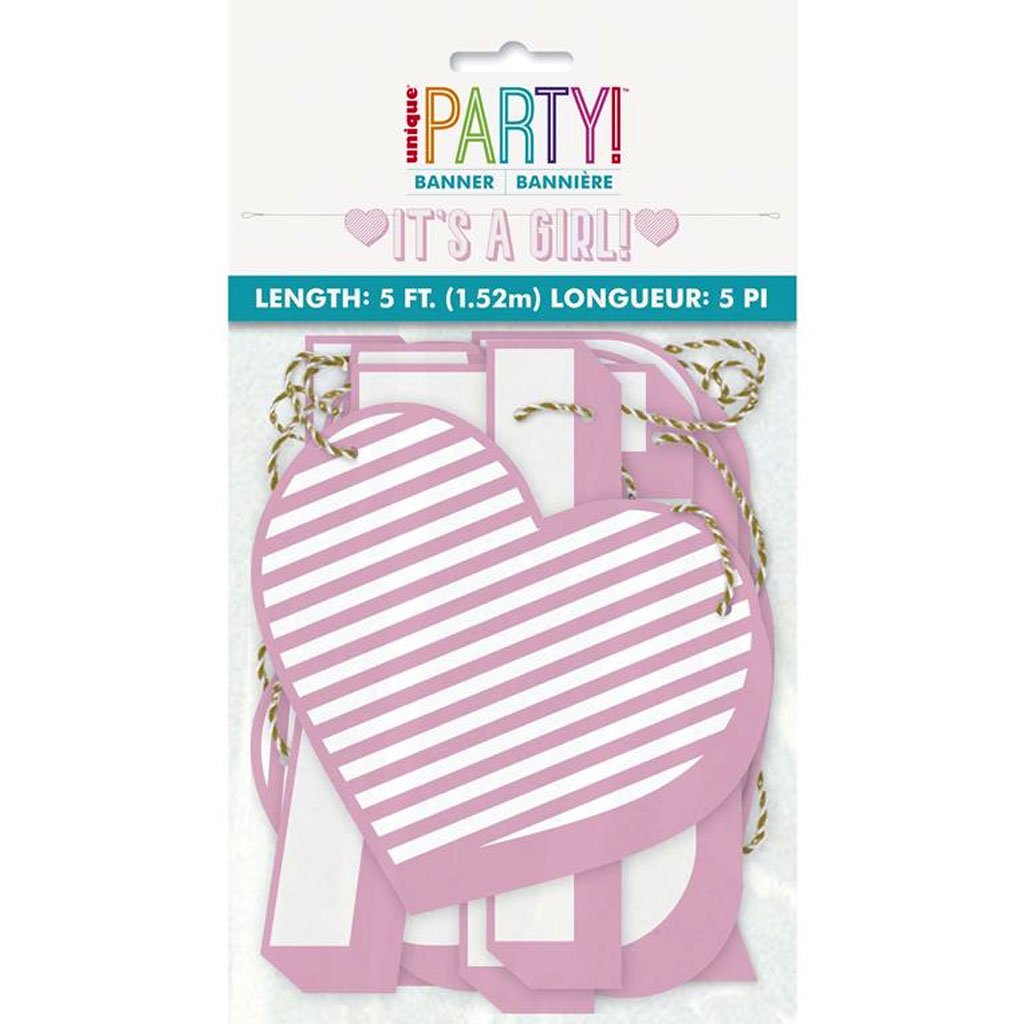 Pink It's A Girl Letter Banner