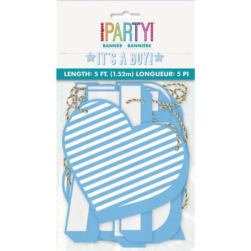 Blue Its A Boy Letter Banner