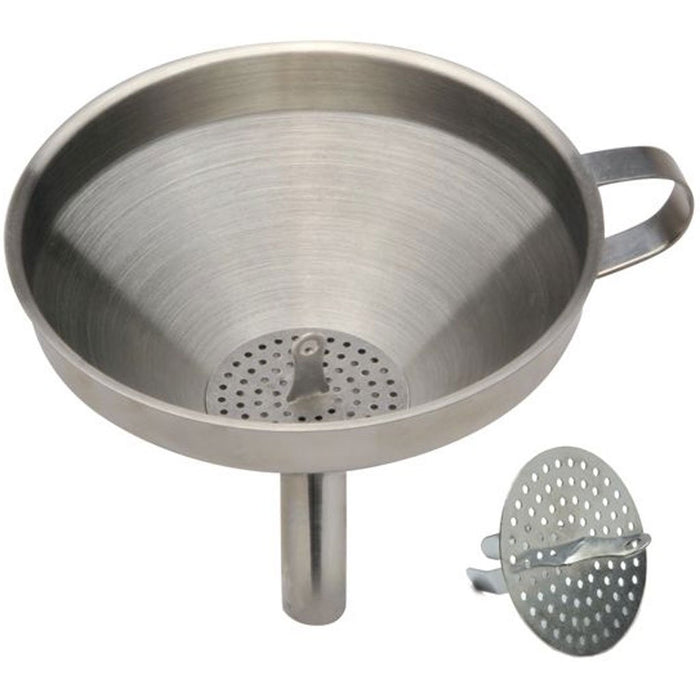 Stainless Steel Funnel With Strainer 5in