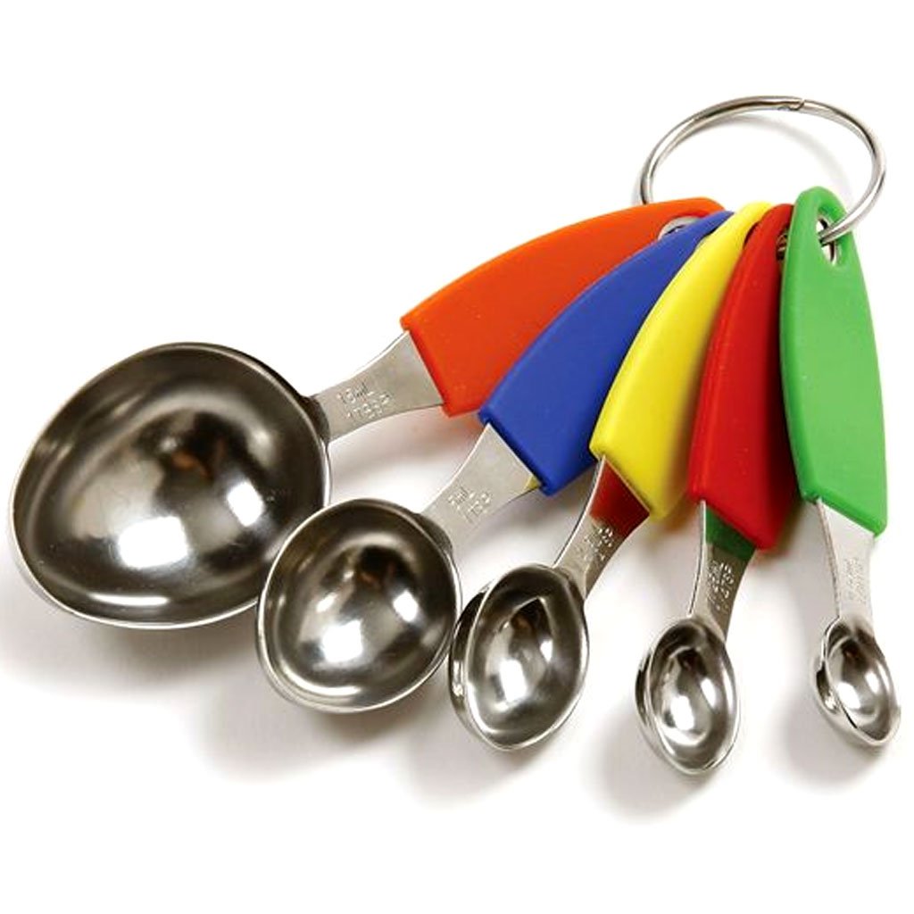 Stainless Steel Measure Spoons With Silicon Handles Set of 5