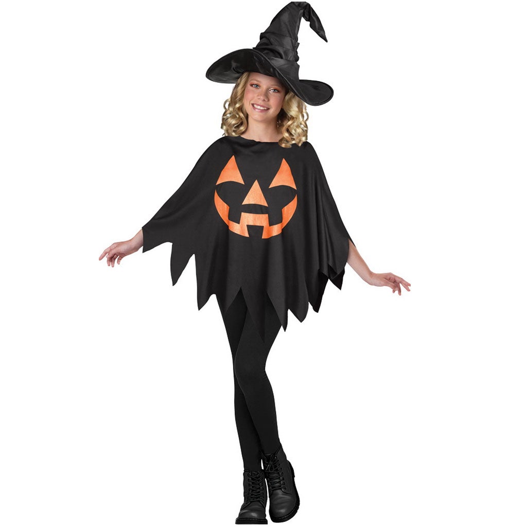 Jack O&#39;Lantern Poncho Child