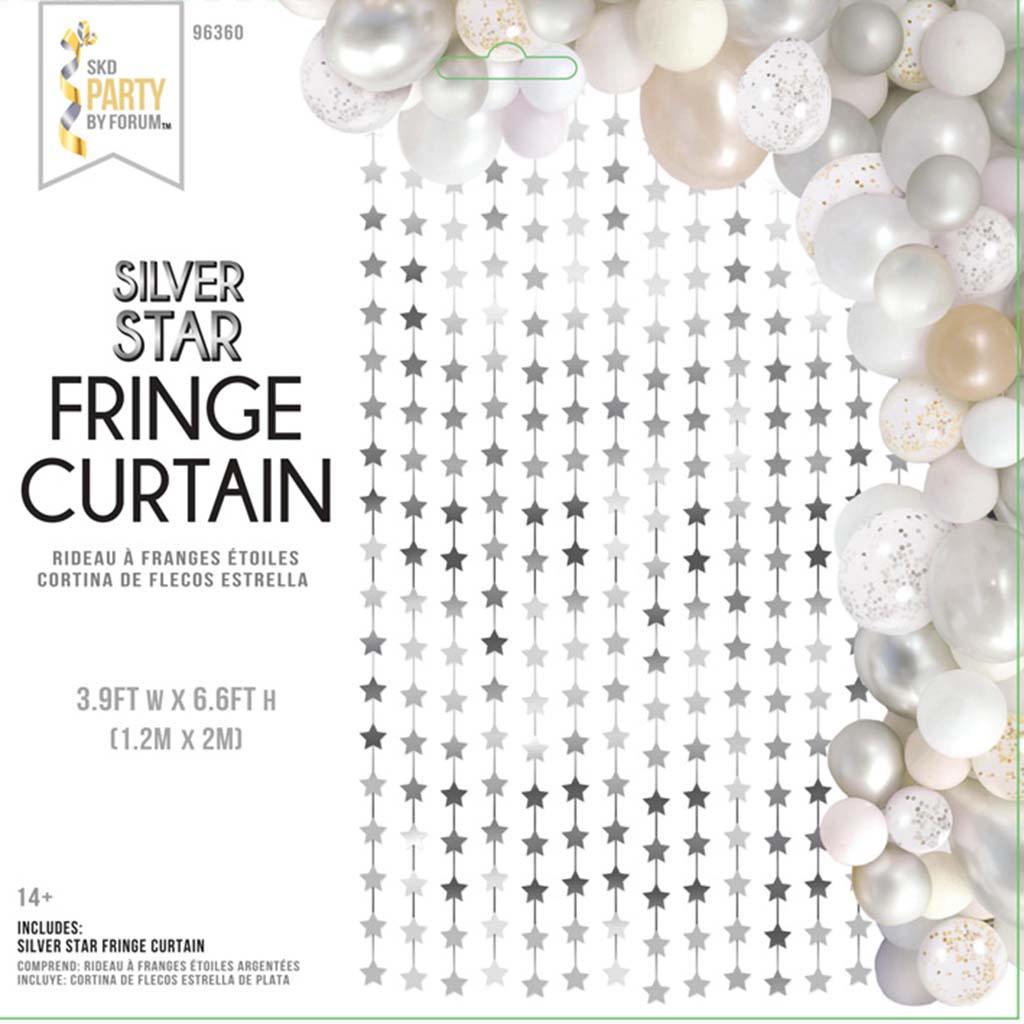 Star Fringe Curtain Silver