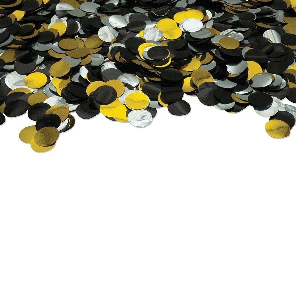 Black Gold Silver Dot Confetti, 1oz