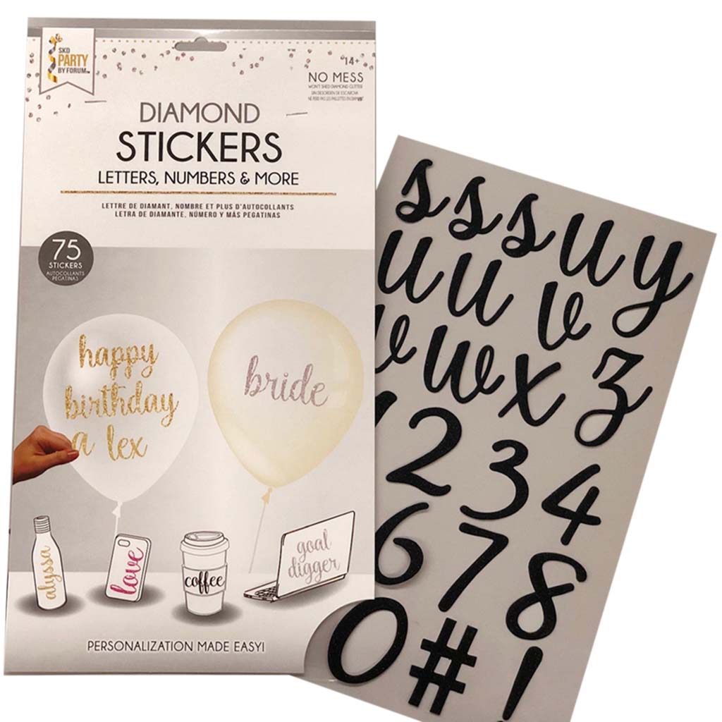 75 Script Letter Sticker Pk Black