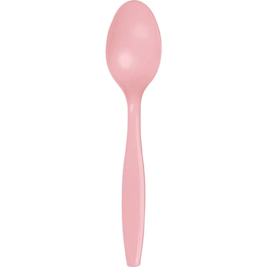 Classic Pink Plastic Spoon, 50ct