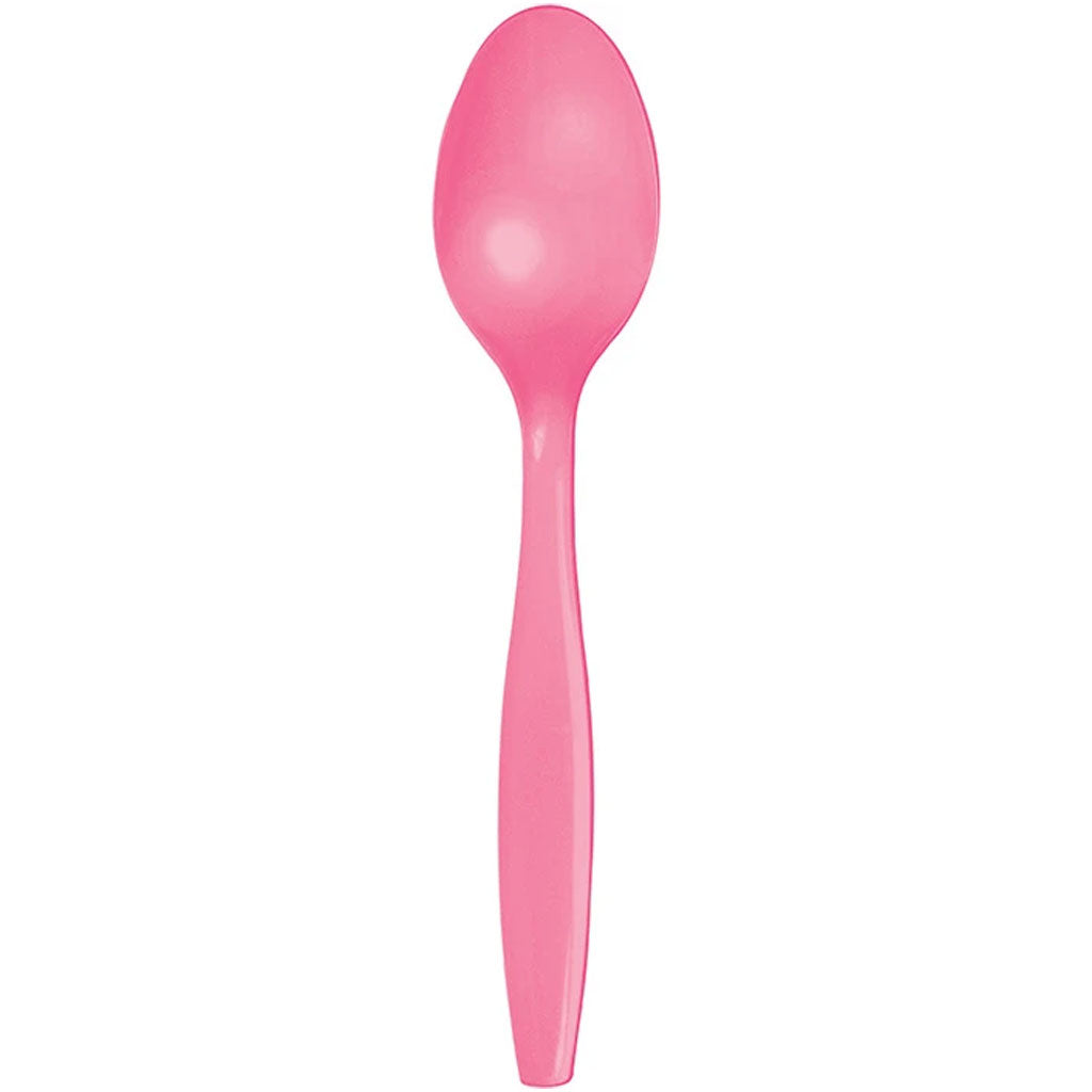 Candy Pink Plastic Spoon, 50ct